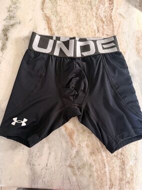 Under Armour Black Youth Compression Shirts Briefs with Gray Waistband